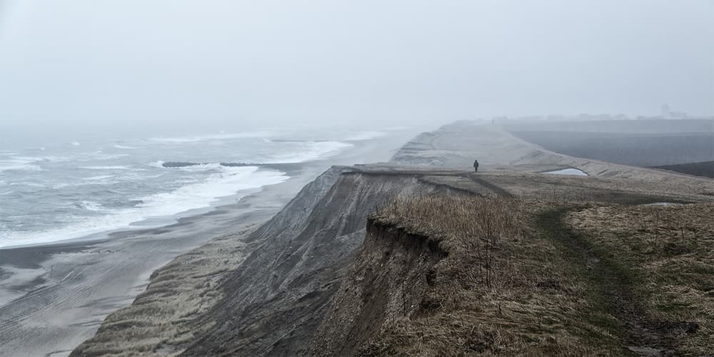 Lone Figure Coastal Walk by Leif Løndal — canvas wall art