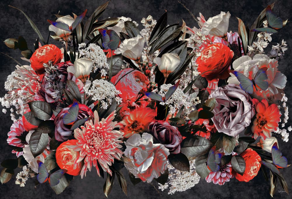 Moody Floral Bouquet by Sue Skellern — canvas wall art