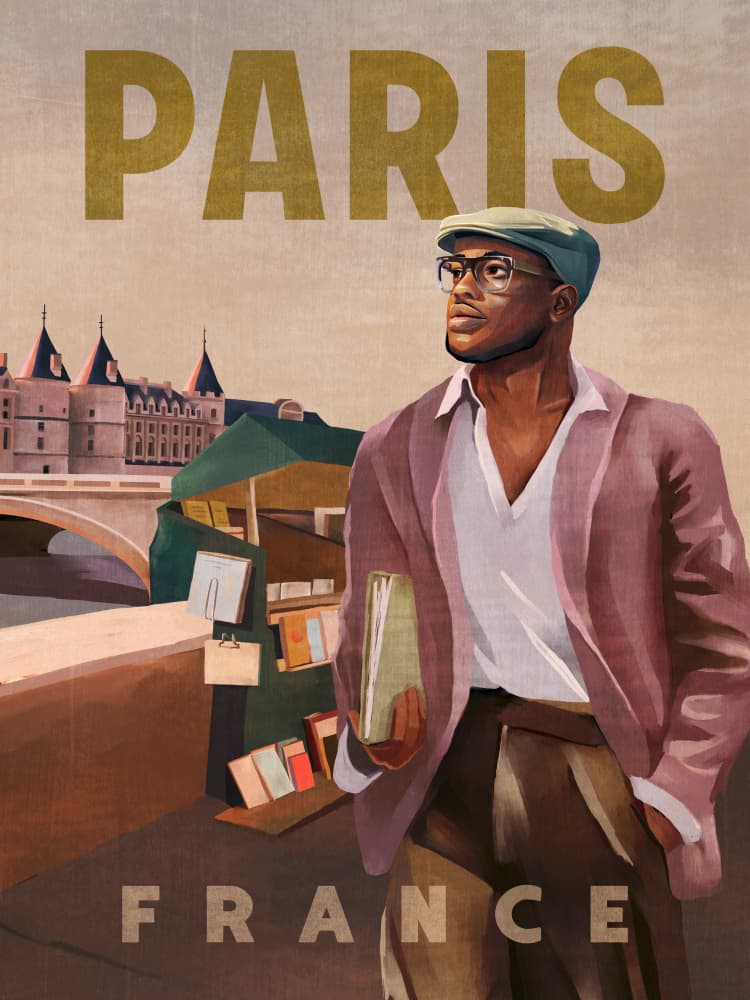 Paris France Vintage Travel Poster by The Whiskey Ginger — canvas wall art