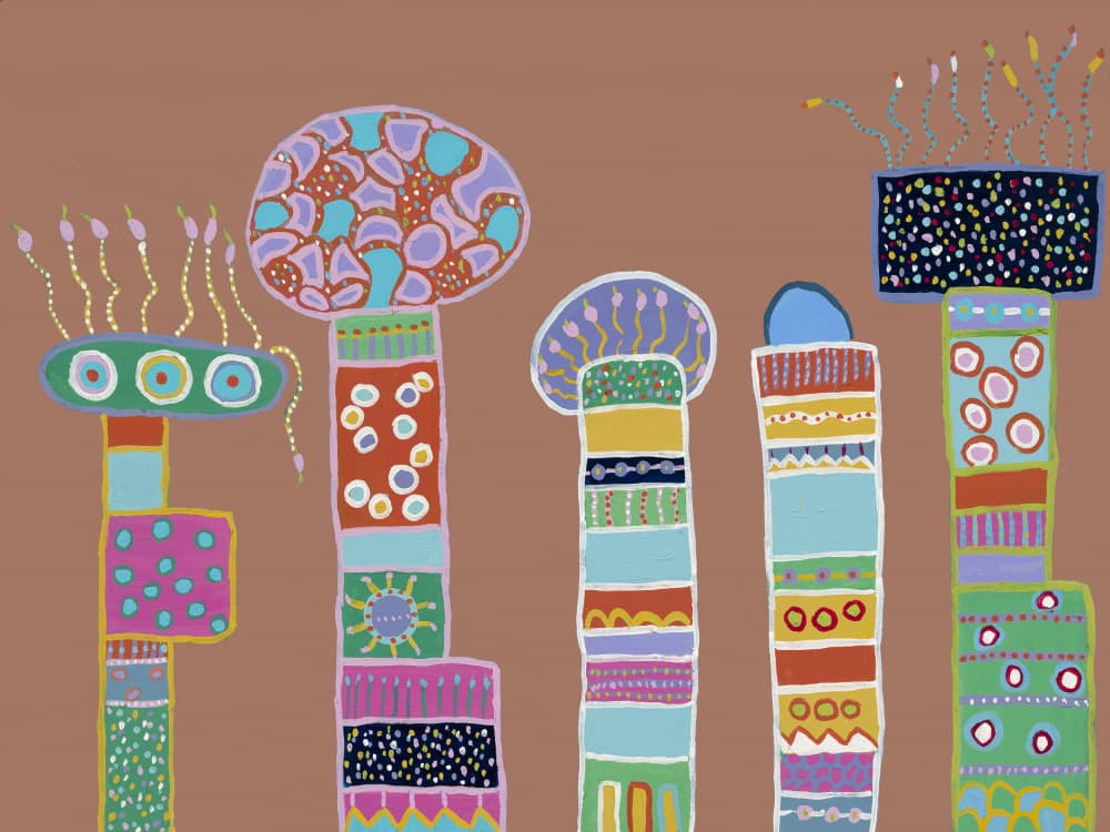 Whimsical Patterned Totems by Helen Joynson — canvas wall art