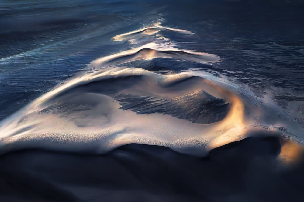 Golden Desert Dunes by Leah Xu — canvas wall art