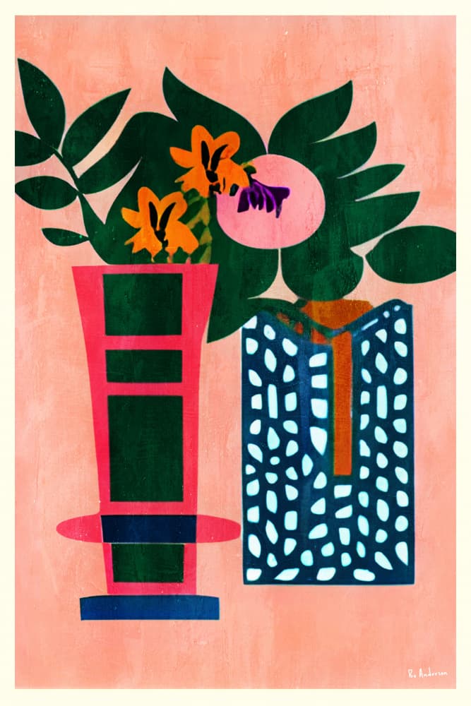 Vibrant Botanical Vases by Bo Anderson — canvas wall art