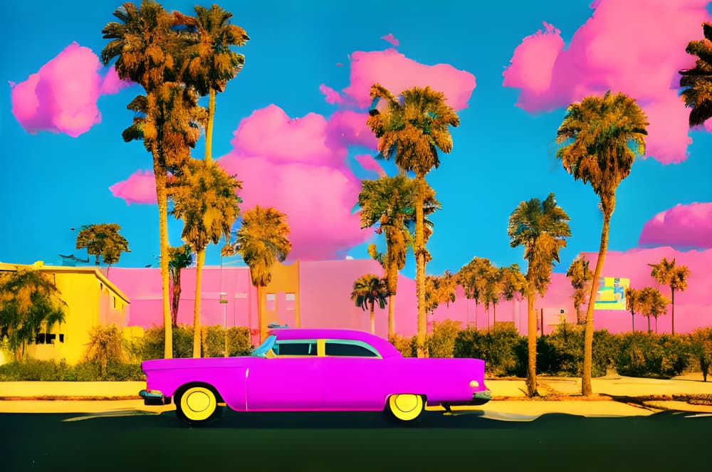 Tropical Pink Car by Cicero Spin — canvas wall art
