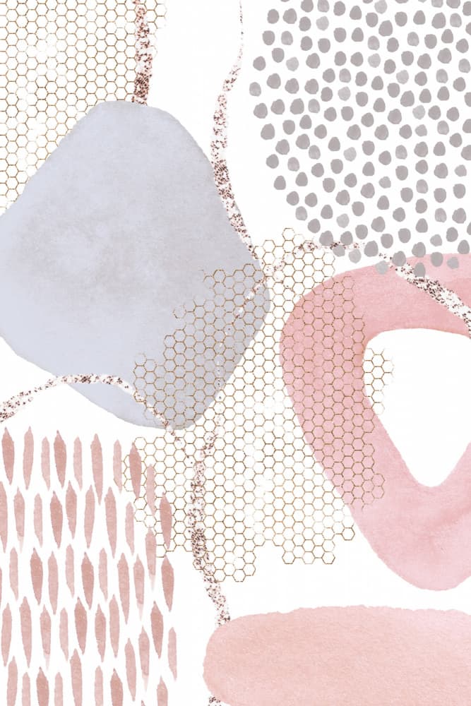 Blush Grey Honeycomb Shapes by Sally Ann Moss — canvas wall art