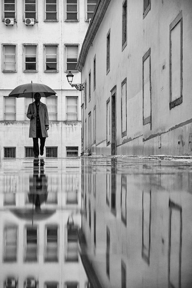 Rainy City Reflection by Carlos Costa — canvas wall art