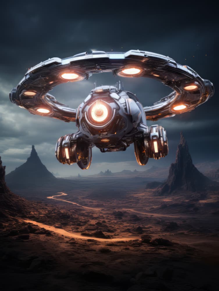 Alien Craft Exploration by Bilge Paksoylu — canvas wall art
