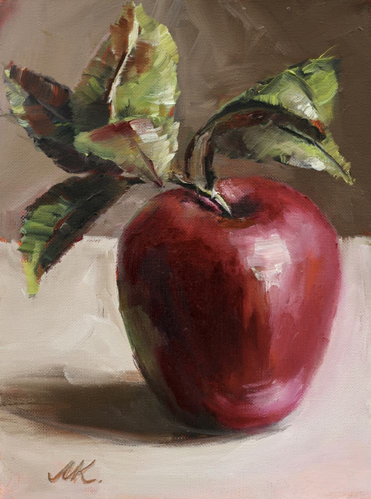 Vibrant Red Apple by Marina Kozyr — canvas wall art