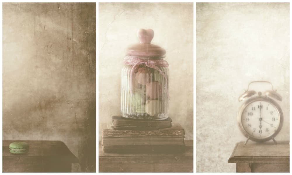 Sweet Vintage Macaron Time by Delphine Devos — canvas wall art
