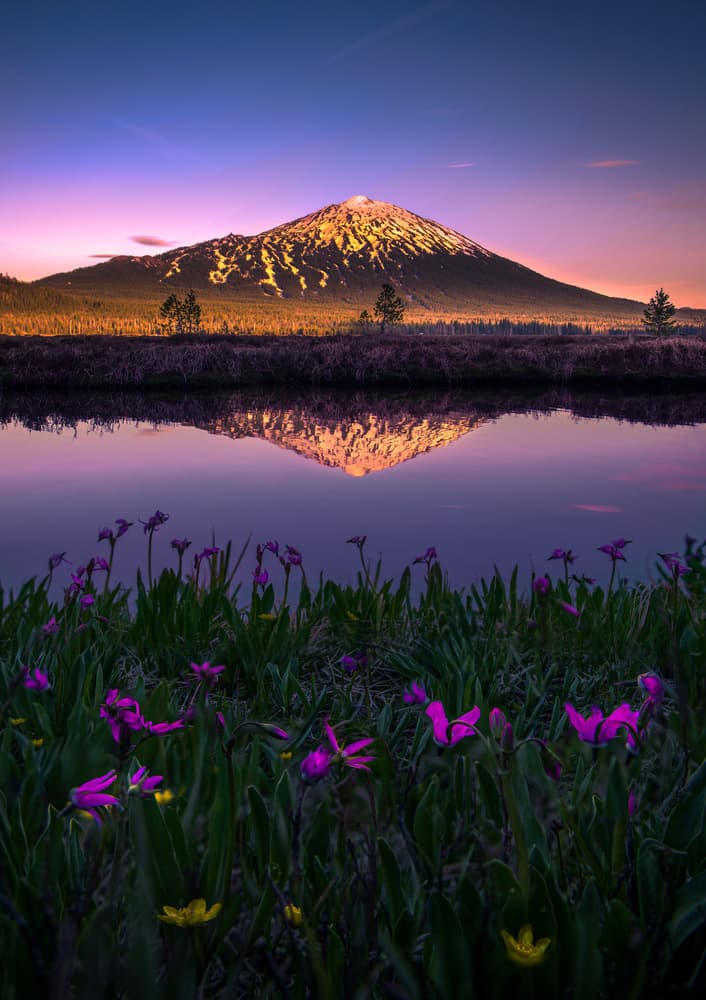 Vibrant Mountain Reflection by Ruiqing P. — canvas wall art