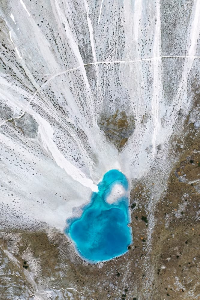 Aerial Turquoise Lake by Songlin Xu — canvas wall art