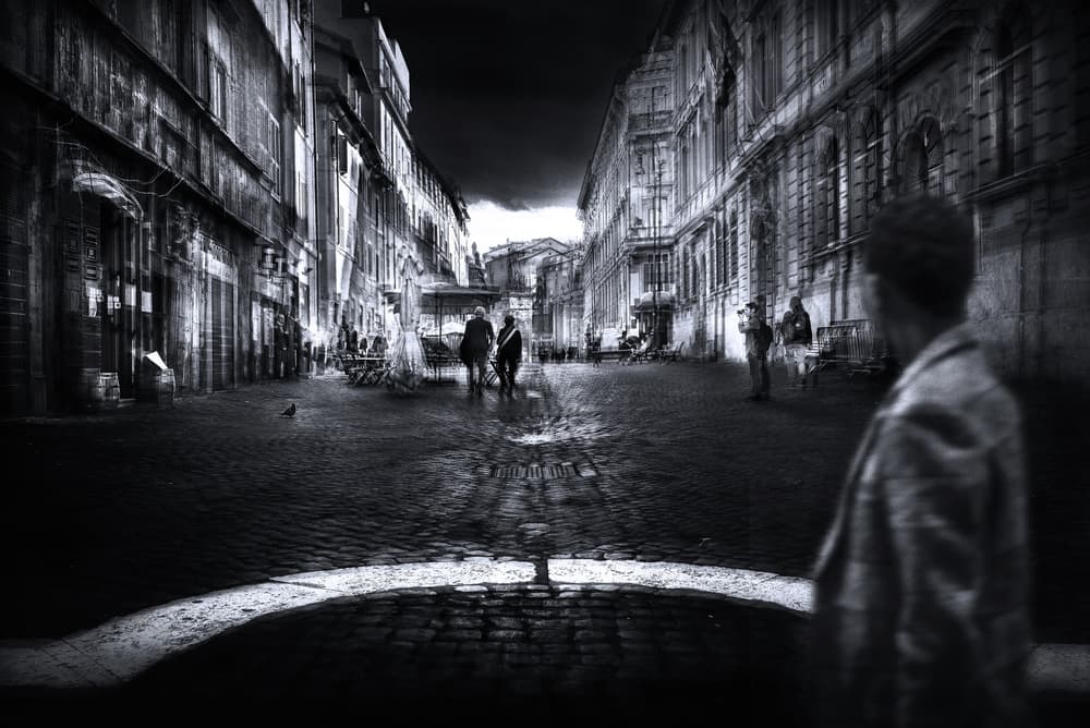 Street of Shadows by Nicodemo Quaglia — canvas wall art