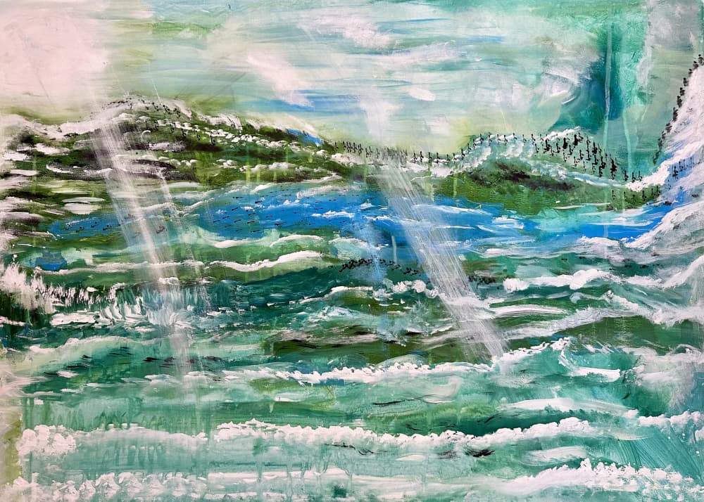 Ocean Light Waves by Annika Tiren — canvas wall art