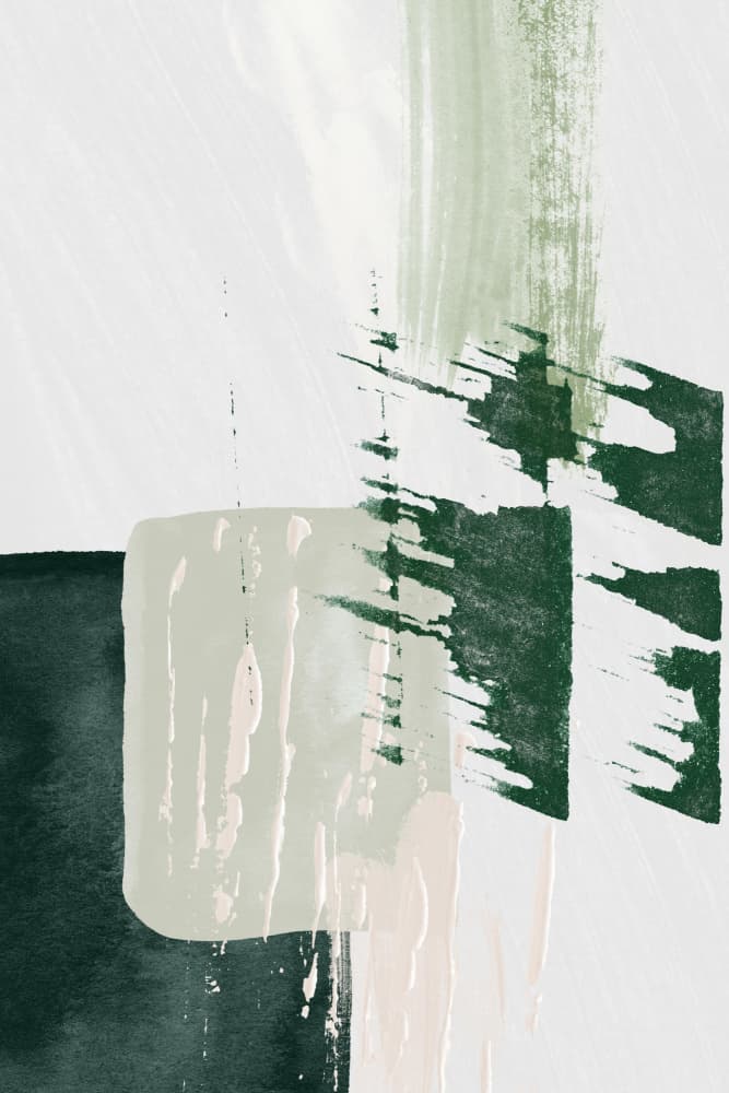 Modern Green Abstract Strokes by Sally Ann Moss — canvas wall art