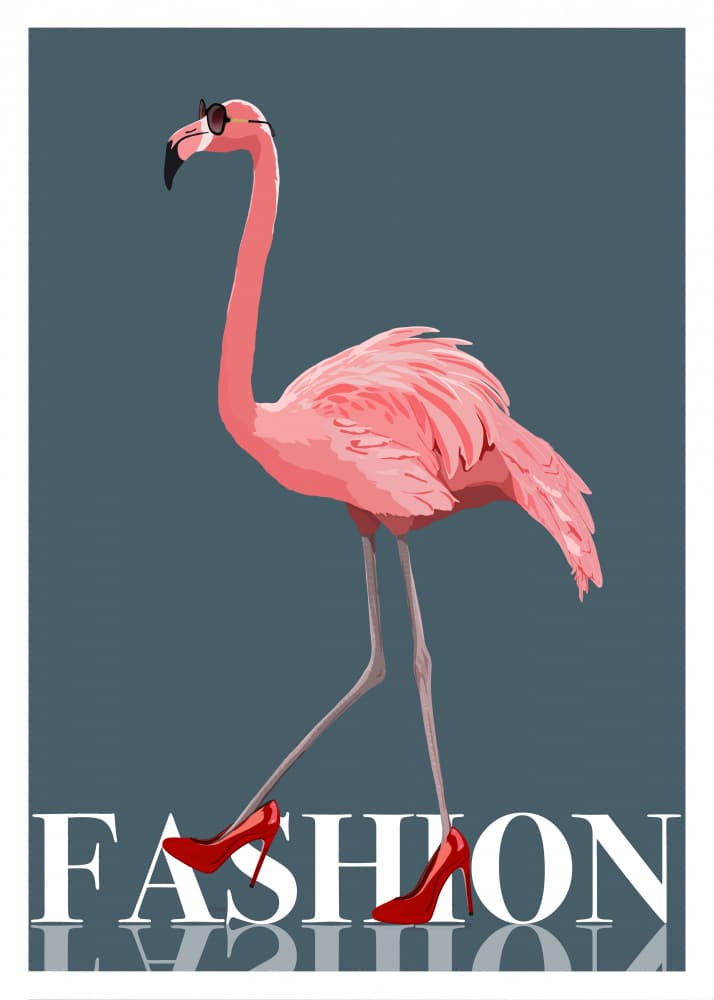 Fashion Flamingo Heels by ByKammille — canvas wall art