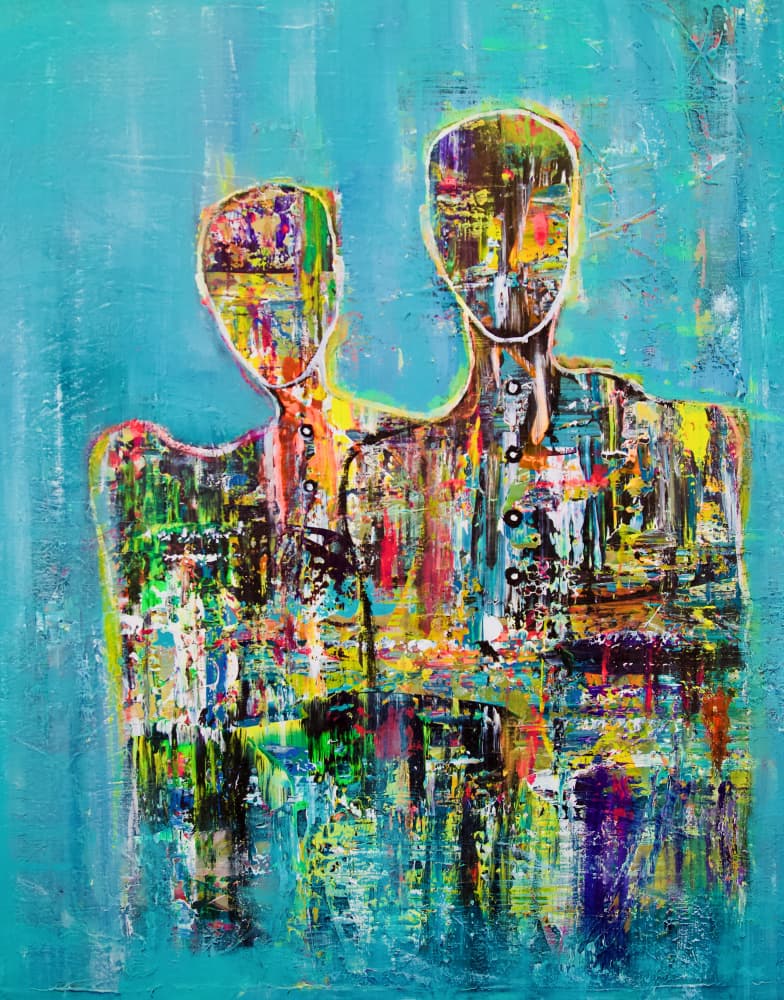 Modern Abstract Couple by Fredrik Olsen — canvas wall art