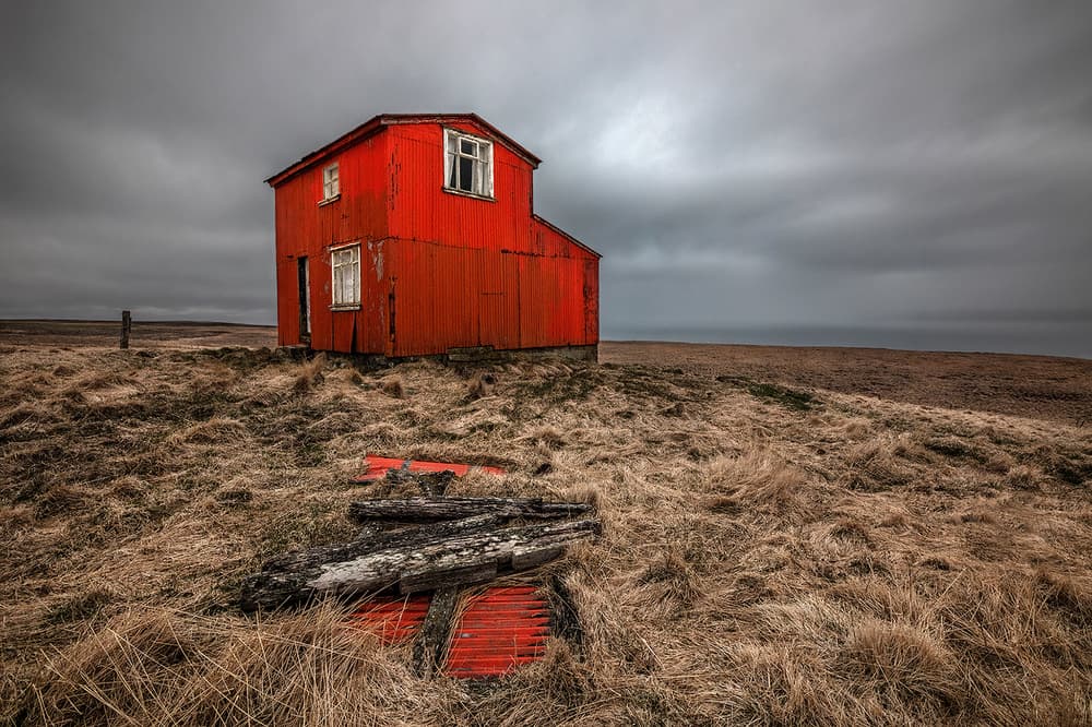 Isolated Red House by Bragi Ingibergsson - BRIN — canvas wall art