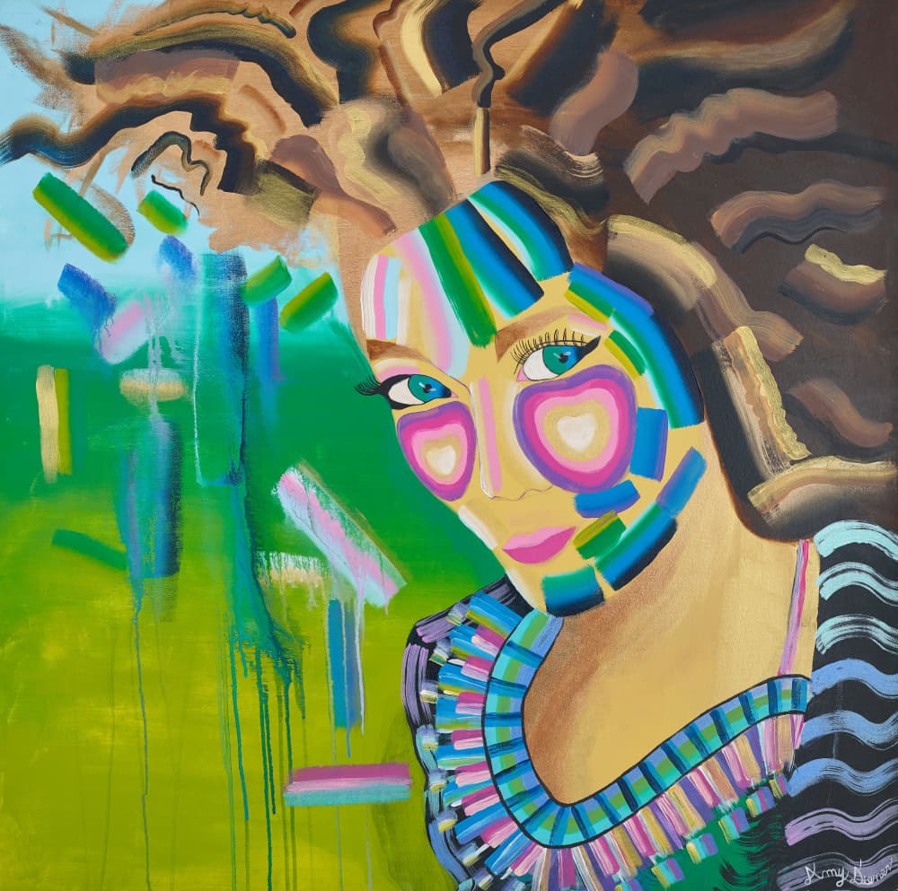 Colorful Abstract Woman Portrait by Amy Diener — canvas wall art