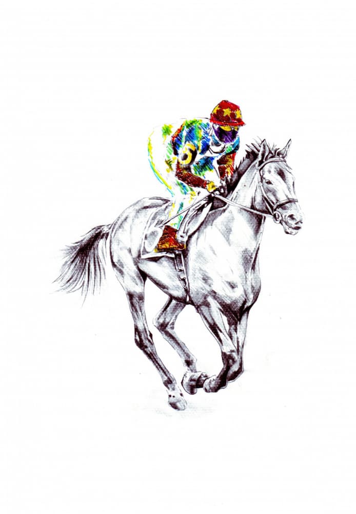 Vibrant Galloping Race Horse by Kulik — canvas wall art