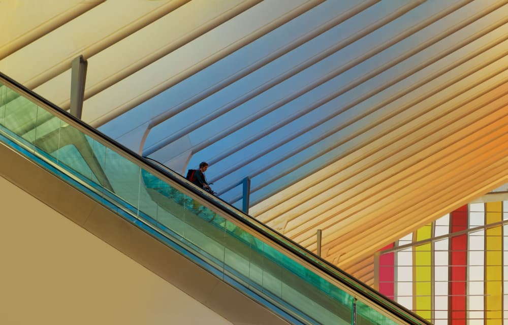 Dynamic Escalator Architecture by Anette Ohlendorf — canvas wall art