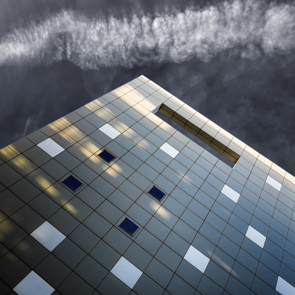 Modern Geometry Under Clouds by Harry Verschelden — canvas wall art