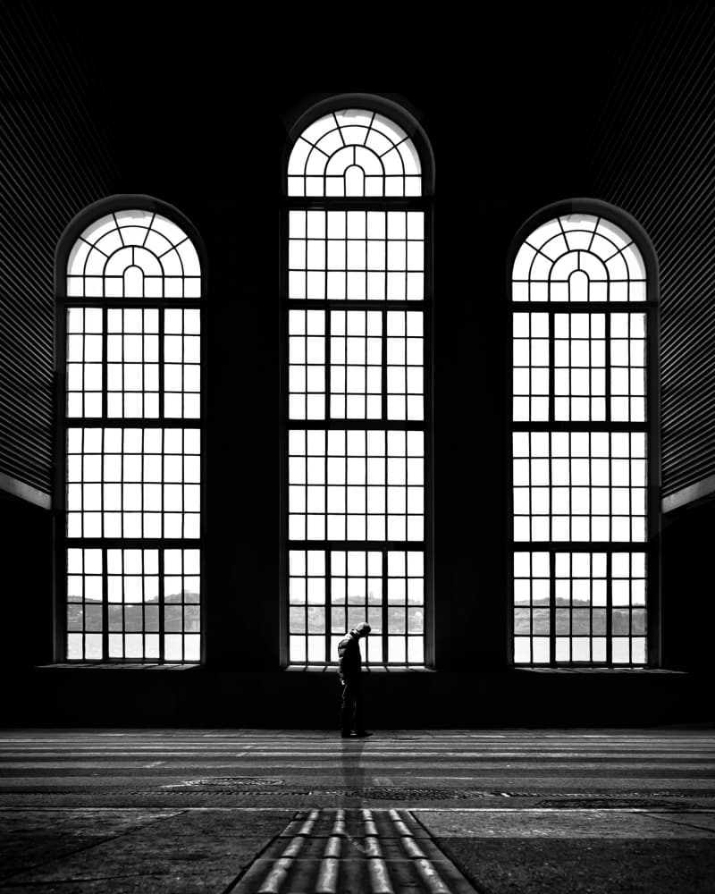 Dramatic Window Silhouette by Jorge Pimenta — canvas wall art