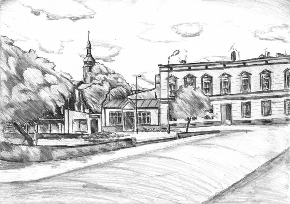 Charming Town Street Scene by Kulik — canvas wall art