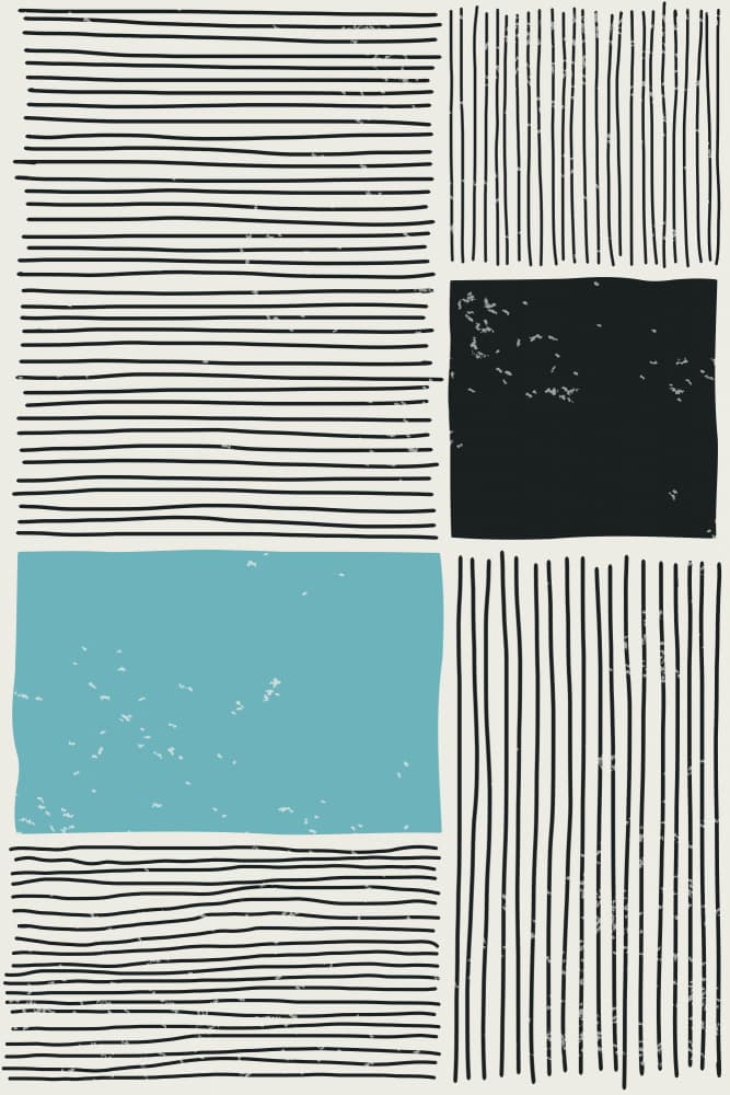 Teal Black Abstract Lines by jay stanley — canvas wall art