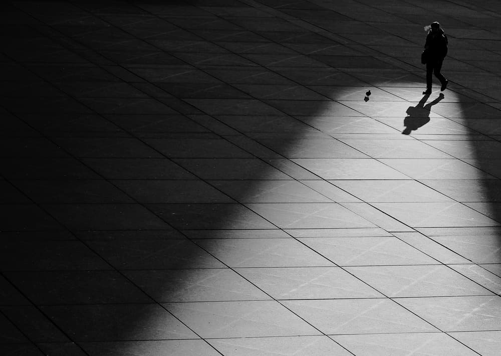 Solitary Walk Shadow by Jian Wang — canvas wall art
