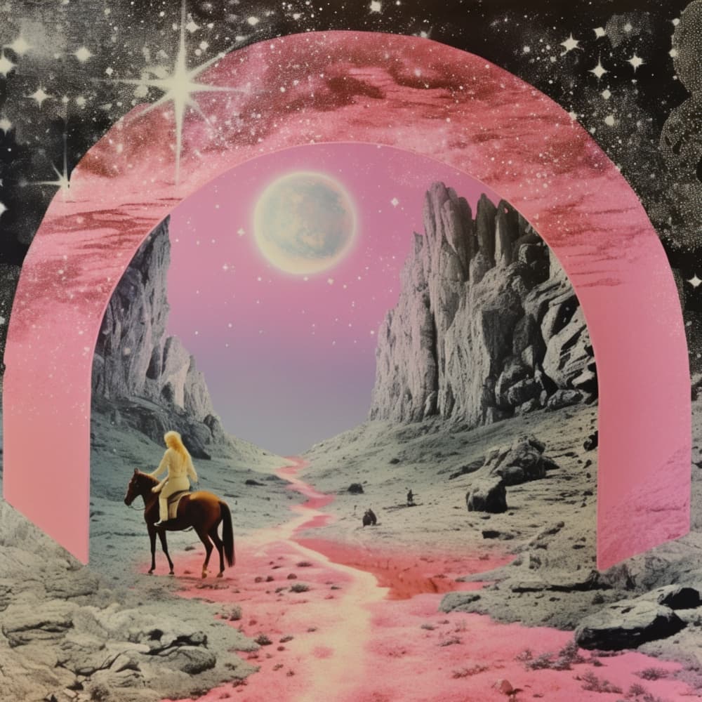 Lone Rider Cosmic Journey by Samantha Hearn — canvas wall art