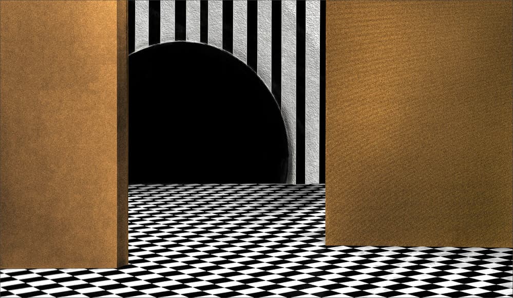 Geometric Archway Illusion by Gilbert Claes — canvas wall art