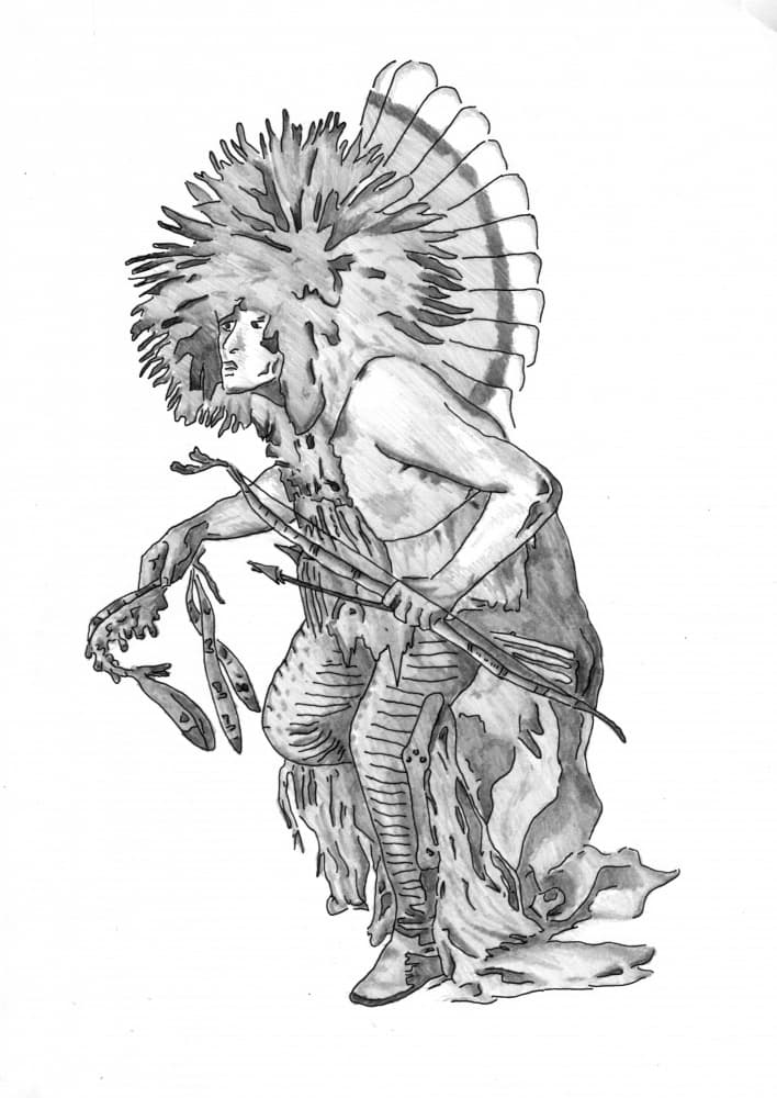Native American Feathered Warrior by Kulik — canvas wall art