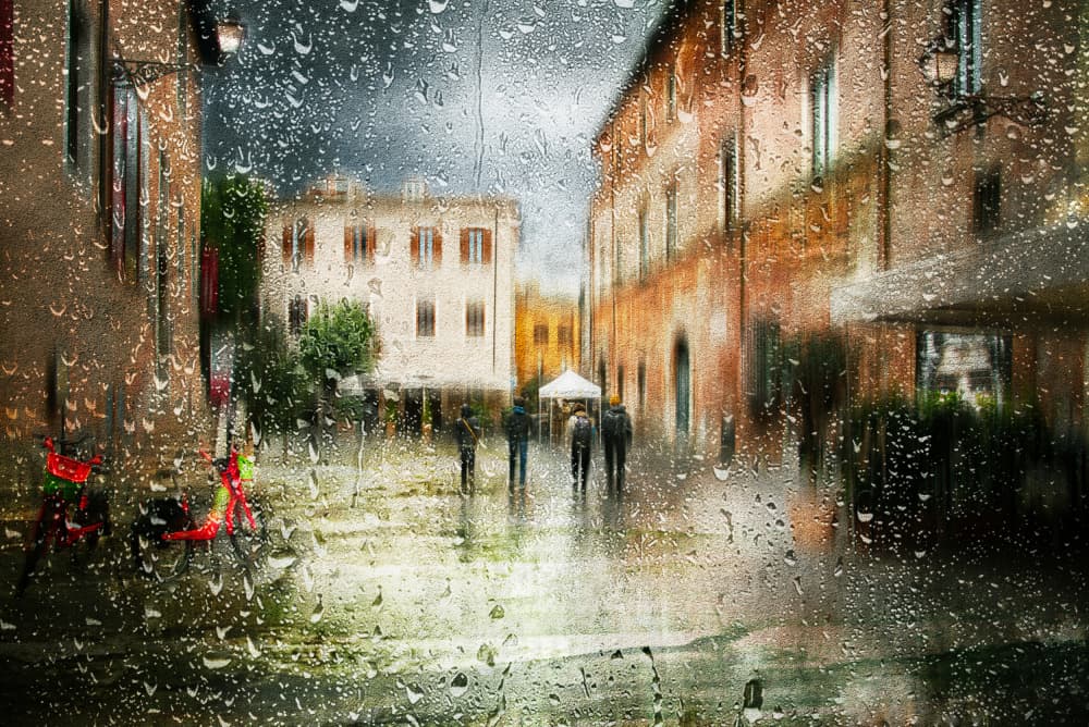 Rainy European Street by Nicodemo Quaglia — canvas wall art