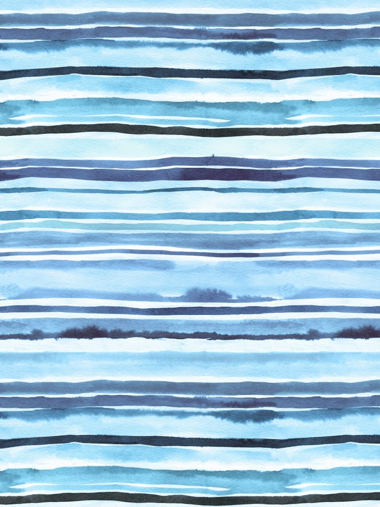 Blue Watercolor Stripes by Ninola Design — canvas wall art