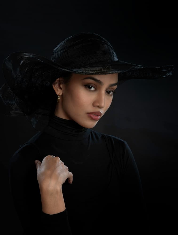 Sophisticated Hat Portrait by John Yuk Kong Chung — canvas wall art