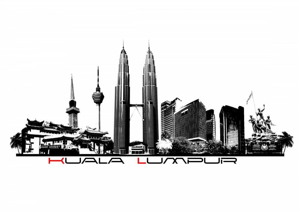 Iconic Kuala Lumpur Skyline by Justyna Jaszke — canvas wall art