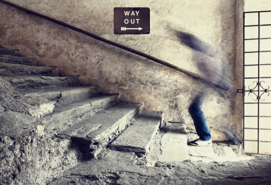 Ancient Steps Moving Figure by Samir Pajic — canvas wall art