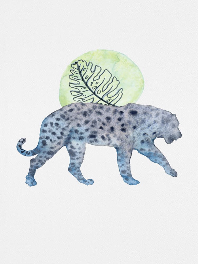 Spotted Leopard Monstera by Suchi Deb — canvas wall art