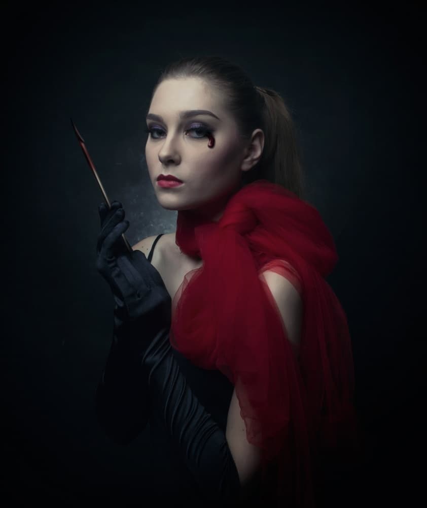 Gothic Beauty Red Tear by hardibudi — canvas wall art