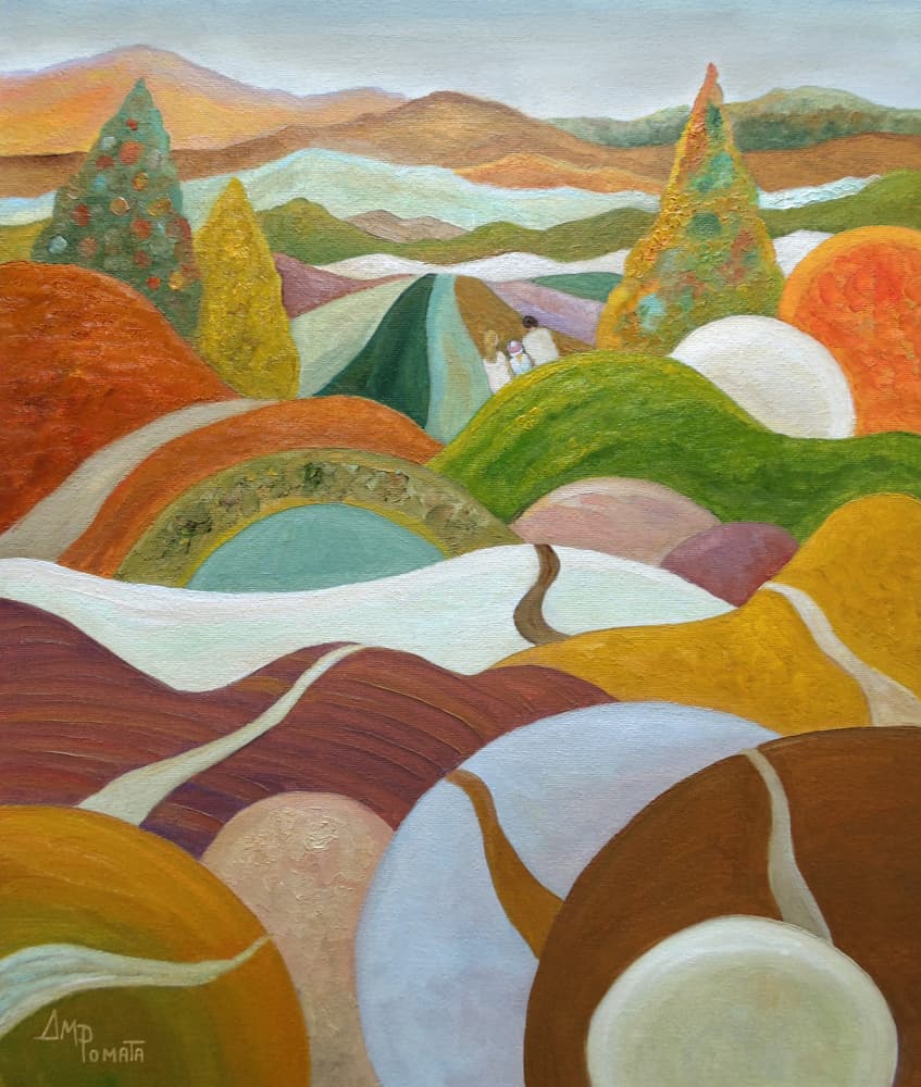 Vibrant Hillside Path by Angeles M. Pomata — canvas wall art