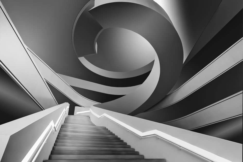 Staircase Spiral Abstraction by Greetje van Son — canvas wall art