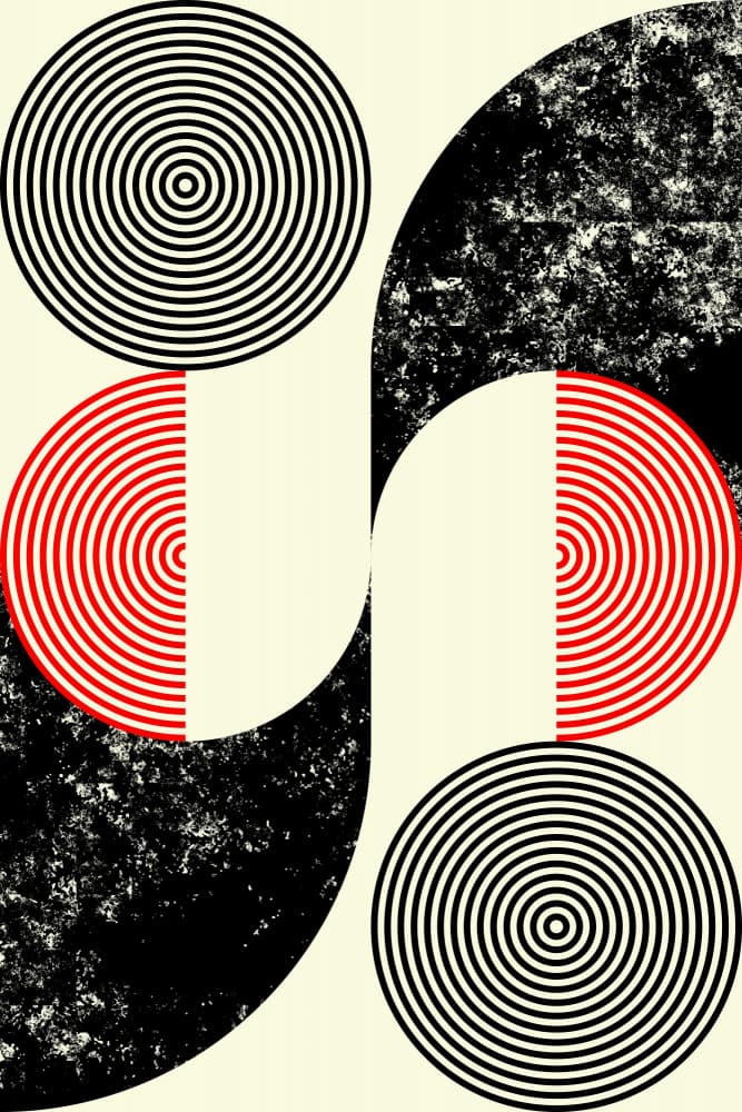 Red Black Geometric Rhythm by Petr Strnad — canvas wall art