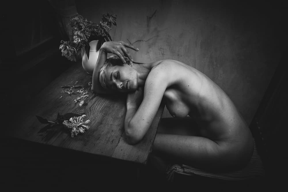 Serene Nude Rest by Christian Kurz — canvas wall art