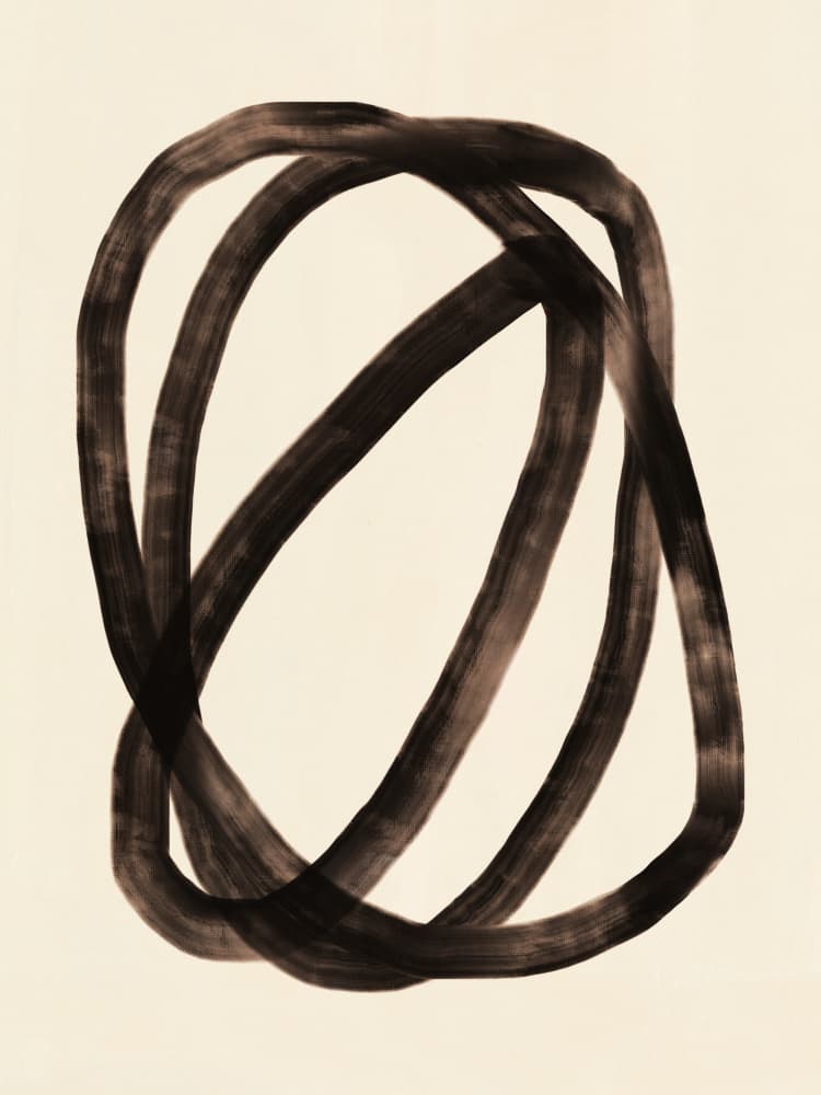 Intertwined Sepia Loops by Little Dean — canvas wall art