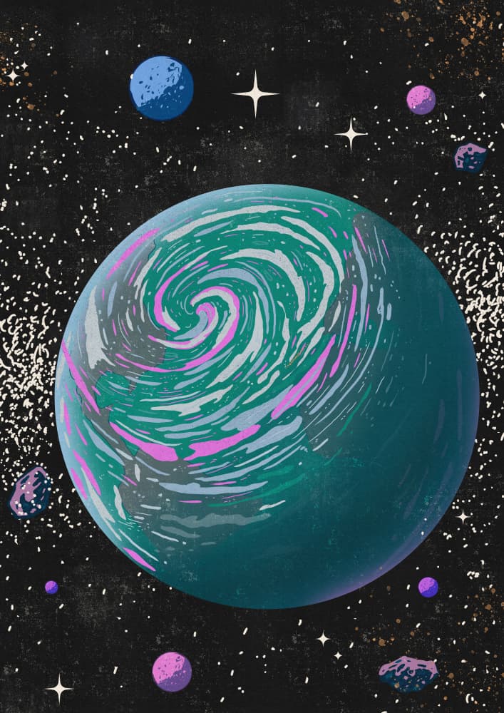 Vibrant Swirling Planet by Nicholas — canvas wall art