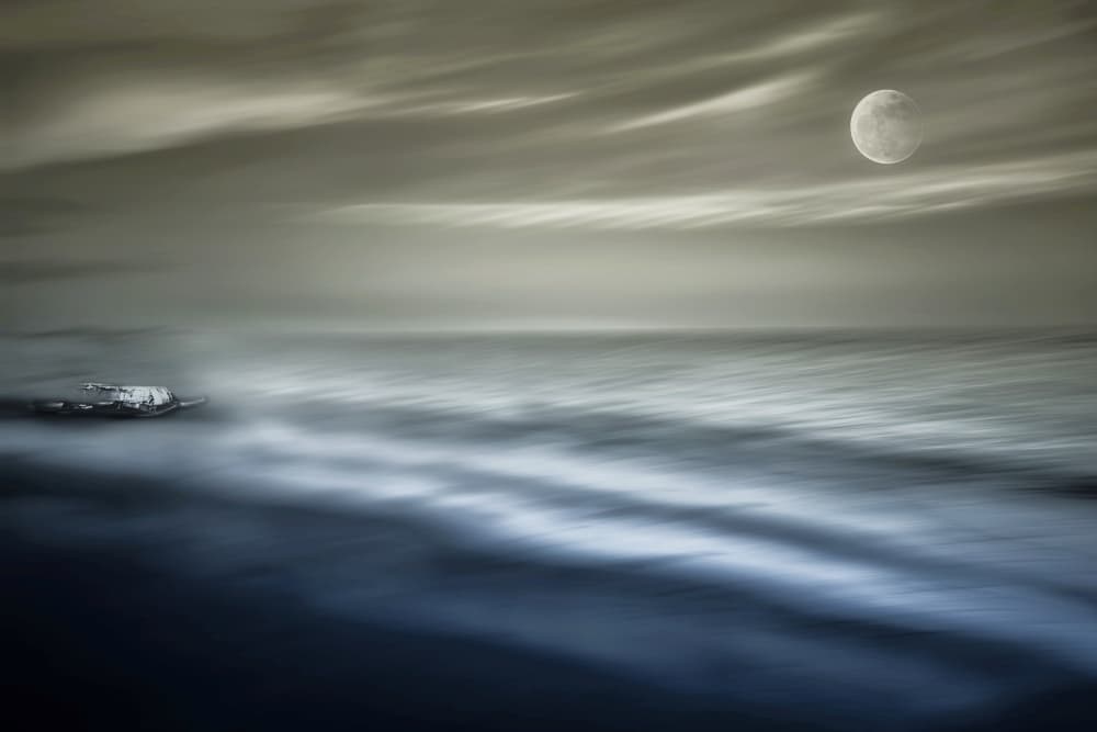 Dreamy Moonlit Ocean by MingLun Tsai (蔡明倫) — canvas wall art