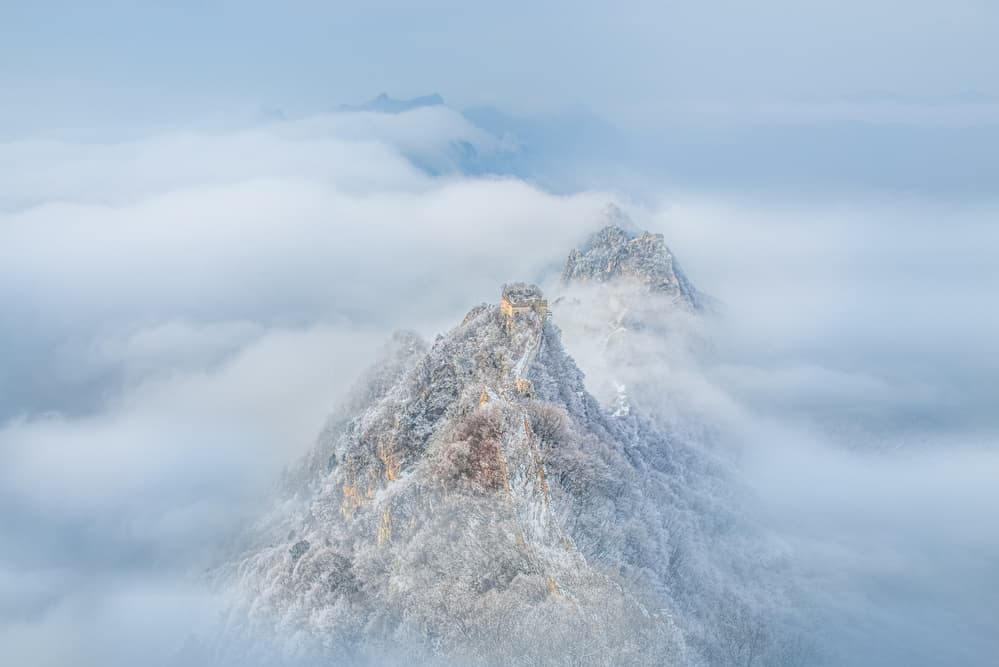 Winter Peaks Ancient Wall by Simoon — canvas wall art