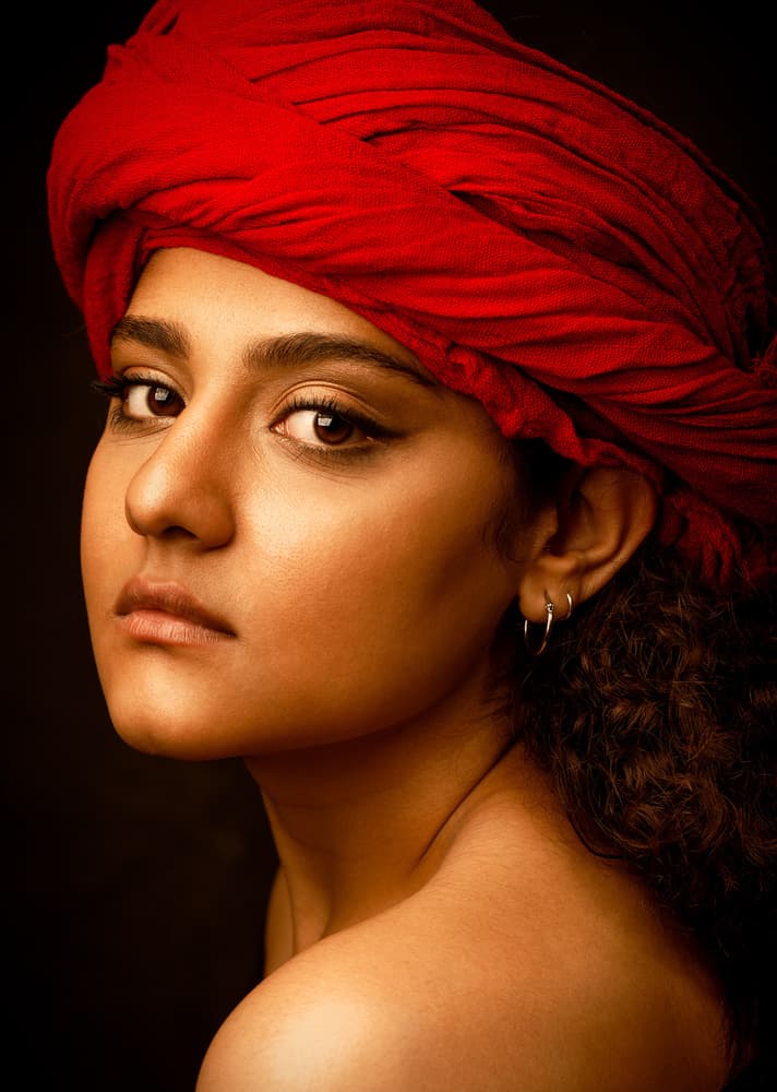 Regal Red Turban by Mehdi Mokhtari — canvas wall art