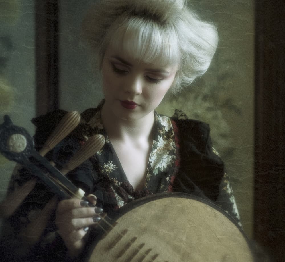Blonde Kimono Musician by kenp — canvas wall art
