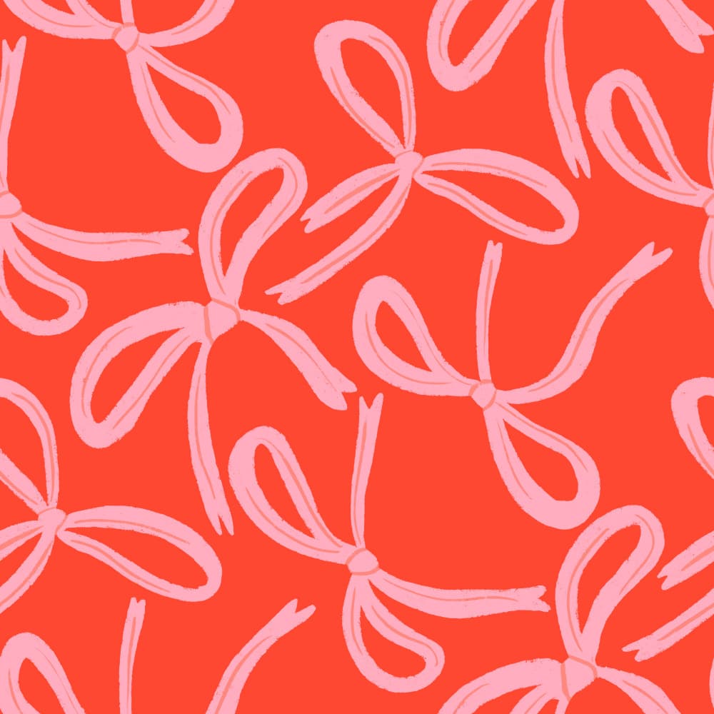 Pink Bows Pattern by Angela Minca — canvas wall art