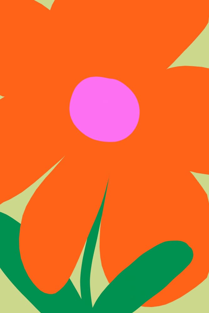 Bold Orange Bloom by Treechild — canvas wall art